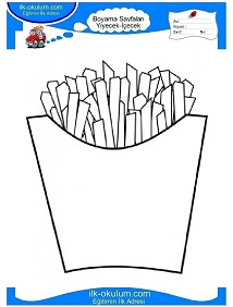 Çocuklar İçin Patates-Kızartması Boyama Sayfaları 